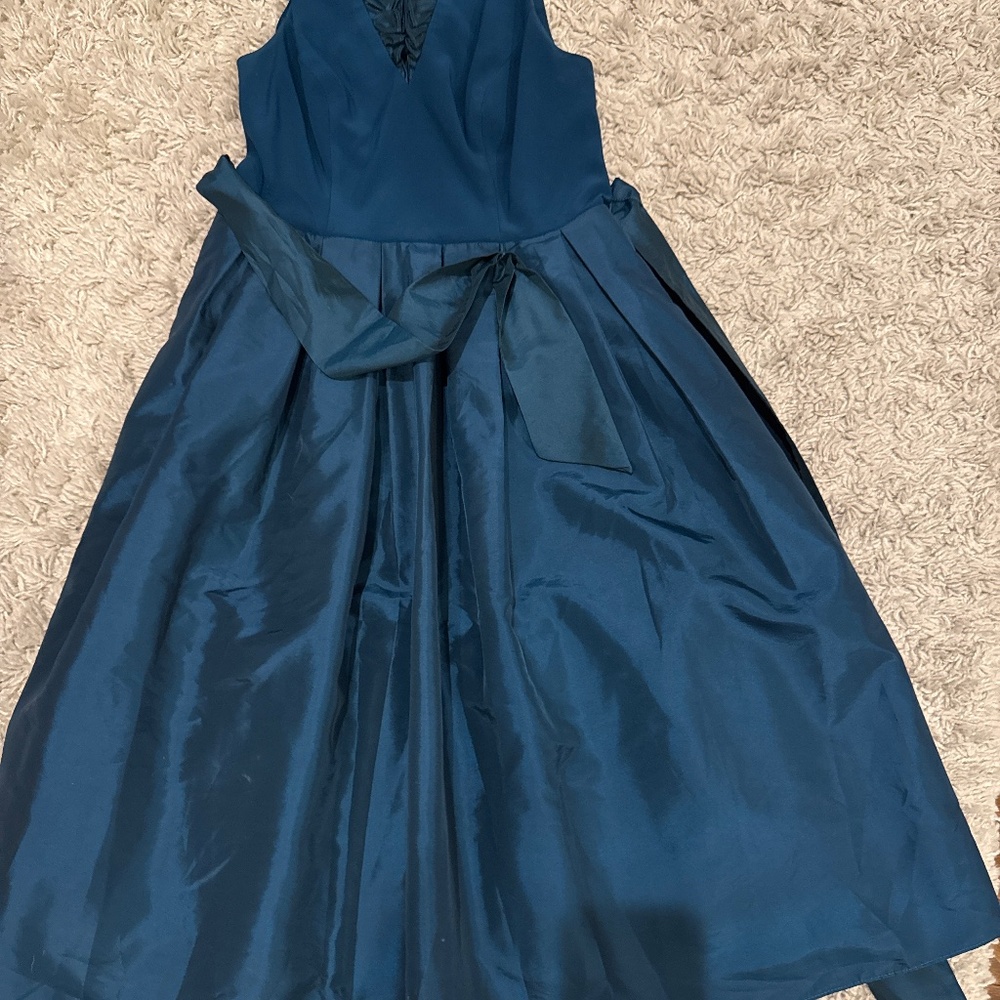 Teal Formal Knee Length Dress